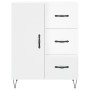 Credenza Bianco Lucido 69,5x34x180 cm in Legno Multistrato