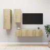 Set di Mobili Porta TV 4 pz Rovere Sonoma in Legno Multistrato