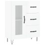 Credenza Bianco Lucido 69,5x34x180 cm in Legno Multistrato