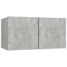 Mobili TV 4 pz Grigio Cemento 60x30x30 cm in Legno Multistrato