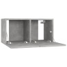 Mobili TV 4 pz Grigio Cemento 60x30x30 cm in Legno Multistrato