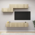 Set di Mobili Porta TV 7 pz Rovere Sonoma in Legno Multistrato