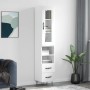 Credenza 34,5x34x180 cm in Legno Multistrato Bianco Lucido