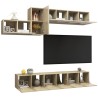 Set di Mobili Porta TV 7 pz Rovere Sonoma in Legno Multistrato