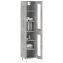 Credenza Grigio Cemento 34,5x34x180 cm in Legno Multistrato