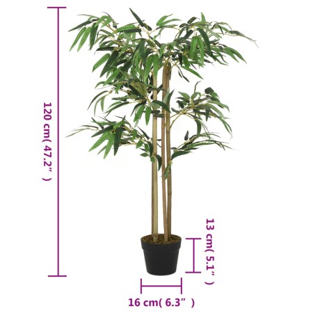 Albero Bambù Artificiale 760 Foglie 120 cm Verde