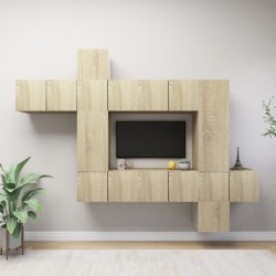 Set di Mobili TV 10 pz Rovere Sonoma in Legno Multistrato