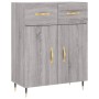 Credenza Grigio Sonoma 69,5x34x180 cm in Legno Multistrato