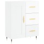 Credenza Bianco Lucido 69,5x34x180 cm in Legno Multistrato