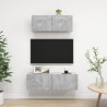 Set di Mobili Porta TV 2 pz Grigio Cemento in Legno Multistrato