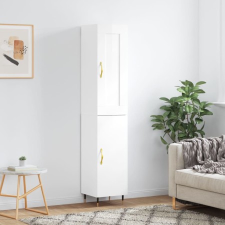 Credenza 34,5x34x180 cm in Legno Multistrato Bianco Lucido