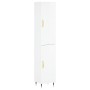 Credenza 34,5x34x180 cm in Legno Multistrato Bianco Lucido