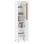 Credenza 34,5x34x180 cm in Legno Multistrato Bianco Lucido