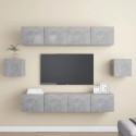 Set di Mobili Porta TV 6 pz Grigio Cemento in Legno Multistrato