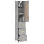 Credenza Grigio Cemento 34,5x34x180 cm in Legno Multistrato