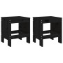Set da Bistrot da Giardino 3 pz Nero in Legno Massello di Pino