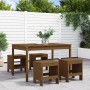 Set da Pranzo da Giardino 5 pz Miele in Legno Massello di Pino