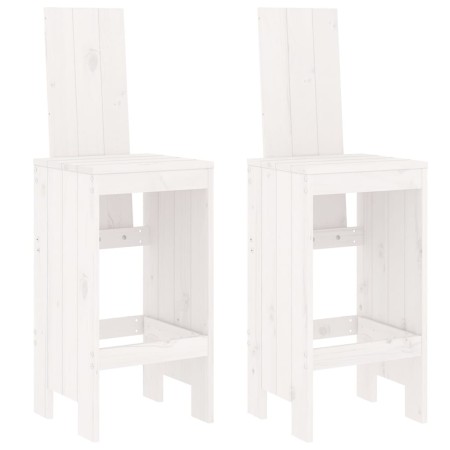 Set Bar da Giardino 3 pz Bianco in Legno Massello di Pino