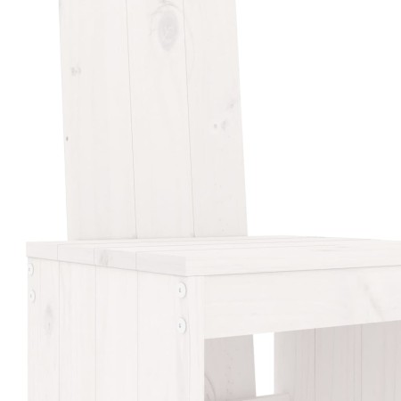 Set Bar da Giardino 3 pz Bianco in Legno Massello di Pino