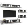 Set di Mobili Porta TV 6 pz Grigio Cemento in Legno Multistrato