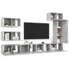 Set di Mobili Porta TV 8 pz Grigio Cemento in Legno Multistrato