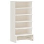 Scarpiera Bianca 52x30x104 cm Legno Massello di Pino
