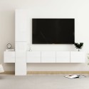 Set di Mobili Porta TV 5 pz Bianco Lucido in Legno Multistrato