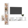 Set di Mobili Porta TV 5 pz Bianco Lucido in Legno Multistrato