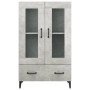 Credenza Grigio Cemento 70x31x115 cm in Legno Multistrato