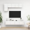 Set di Mobili Porta TV 5 pz Bianco Lucido in Legno Multistrato