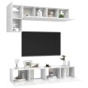 Set di Mobili Porta TV 5 pz Bianco Lucido in Legno Multistrato