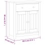 Mobile da Bagno BERG Nero 69,5x34x80 cm Legno Massello di Pino