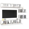 Set di Mobili Porta TV 6 pz Bianco Lucido in Legno Multistrato