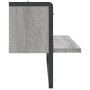 Mensola a Parete con Asta Grigio Sonoma 65x25x30 cm