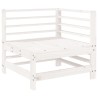 Set Salotto da Giardino 7 pz Bianco in Legno Massello di Pino