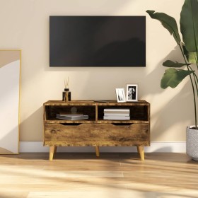 Mobile Porta TV Rovere Fumo 90x40x48,5 cm Legno Multistrato