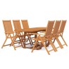 Set Mobili da Pranzo per Giardino 7 pz Legno Massello di Acacia