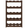 Portabottiglie per 20 Bottiglie Marrone Legno Massello di Pino