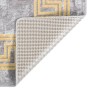 Tappeto Lavabile Grigio e Oro 150x230 cm Antiscivolo