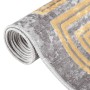 Tappeto Lavabile Grigio e Oro 150x230 cm Antiscivolo