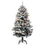 Albero Natale Incernierato con 150 LED e Palline 150 cm