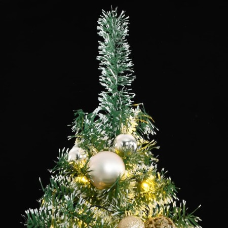 Albero di Natale Artificiale con 300 LED Palline e Neve 180 cm