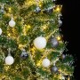 Albero di Natale Artificiale con 300 LED Palline e Neve 210 cm