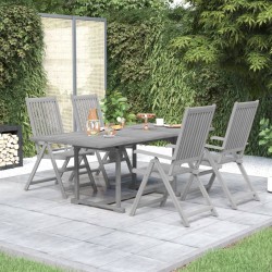 Set da Pranzo per Giardino 5 pz in Legno Massello di Acacia