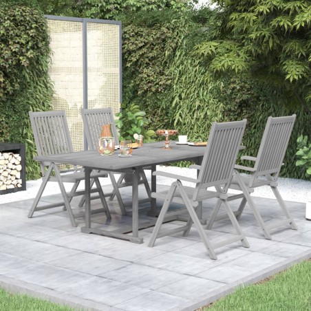 Set da Pranzo per Giardino 5 pz in Legno Massello di Acacia