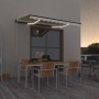 Tenda da Sole Retrattile Manuale con LED 350x250 cm Crema