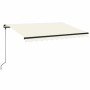 Tenda da Sole Retrattile Manuale con LED 350x250 cm Crema