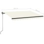 Tenda da Sole Retrattile Manuale con LED 350x250 cm Crema