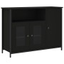 Credenza Nera 100x35x75 cm in Legno Multistrato