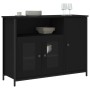 Credenza Nera 100x35x75 cm in Legno Multistrato